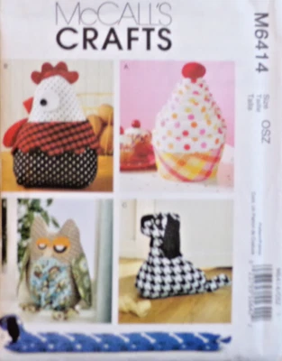 McCall's Sewing Pattern M6414 Door and Draft Stops 5 Styles Cupcake Dog OS UNCUT - Image 1 of 4