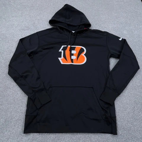 Cincinnati Bengals Hoodie Men XL Black Sweatshirt Nike Dri Fit Team Apparel Cover