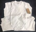 8- Touched By Nature Organic Cotton Bodysuits White Sleeveless 6-9 Months Baby