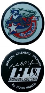 1997 ALL STAR GAME GRAND RAPIDS GRIFFINS IHL BY PUCK WORLD OFFICIAL GAME PUCK 