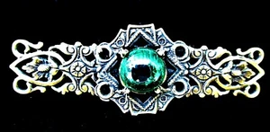 VINTAGE ca.1910 ART NOUVEAU PEACOCK EYE - FILIGREE BROOCH - CZECHOSLOVAKIA - Picture 1 of 4