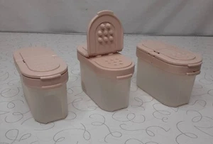 3 Tupperware Modular Mates Spice Containers Clear with Pink Lids - Picture 1 of 3