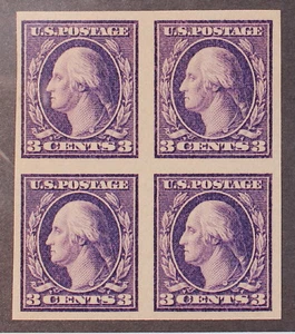 Scott 484 - 3 Cents Washington - MNH - Imperf Block Of 4 - SCV - $85.00 - Picture 1 of 1