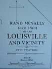 1922 GRANDE CARTE DE L'AMÉRIQUE ~ STATION DE TRAVAIL PLAN VILLE LOUISVILLE ~ RAND MCNALLY