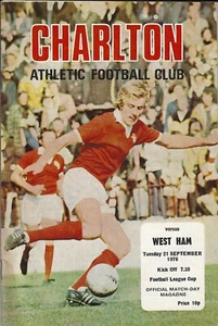 PROGRAMA DE FÚTBOL Charlton Athletic v West Ham 21 de septiembre de 1976 - Imagen 1 de 1