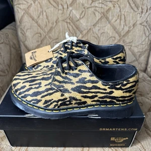 Dr Martens Wacko Maria 1461 Hair On Calf Supreme Tiger Camo Camel Women’s 6 New - Picture 1 of 9