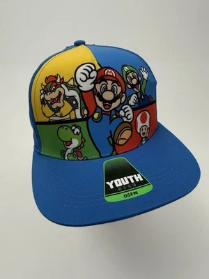 Nintendo Super Mario Bros Youth Hat Cap, Flat Bill Snap Back NWT - Image 1 of 4