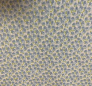 Stofffinder 100% Baumwolle Blumen gefüttert Piqué Stoff blau grün auf weiß BTY - Bild 1 von 10