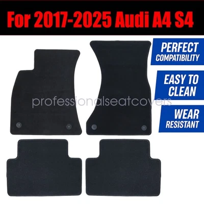 Floor Mats Carpet Velour Fits 2017 2018 2019 2020 2021 2022 2023 2024 Audi A4 S4 - Image 1 of 4