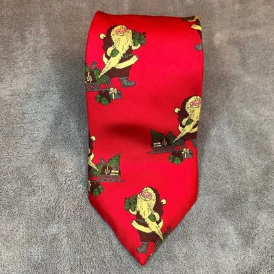 Corbata musical de Navidad de Papá Noel de seda roja de Wembley para hombre festiva Foto 1 de 4