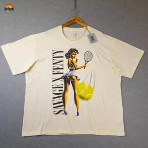 Neu mit Etikett Savage Fenty by Rihanna T-Shirt elfenbeinfarben Kurzarm Rundhalsausschnitt Herrengröße 2X - Bild 1 von 12