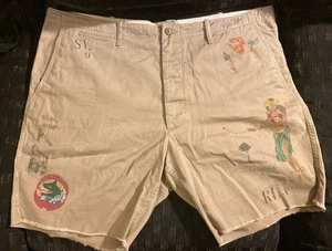 Polo Ralph Lauren Mens Khaki Tan Hula Girl Guam Shorts Size 42 Relaxed Fit RARE - Picture 1 of 15