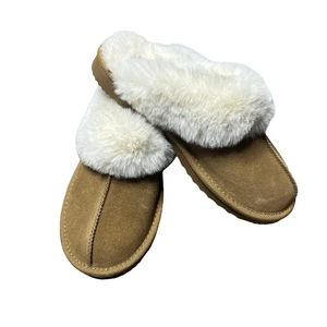 AUDEN Sylvia Genuine Suede Scruff Slippers Brown 7 - Picture 1 of 5