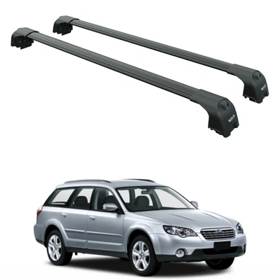 Barras transversales para portaequipajes de techo tipo aluminio negro para Subaru Legacy Wagon 2003-2009 Foto 1 de 4