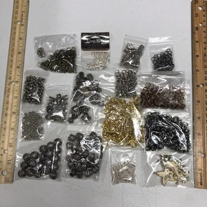 Lot of Metal Beads and Jump Rings Jewelry Making Craft Beads 14 oz - Picture 1 of 9