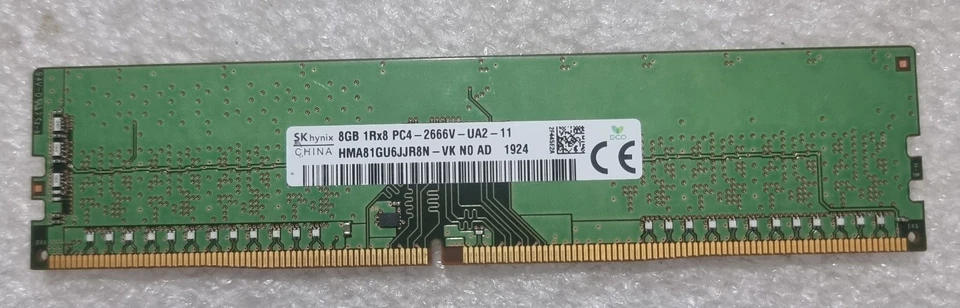 SK Hynix HMA81GU6JJR8N-VK 1x8GB 1Rx8 8GB PC4-21300 DDR4 2666MHz Desktop Pc RAM - Image 1 of 1
