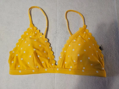 Bikini California Sunshine Amarillo Lunares Top de Natación Ribete de Vieira Talla M Foto 1 de 4
