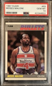 1987 Fleer Basketball #69 Moses Malone PSA 10 GEM MINT - Picture 1 of 2