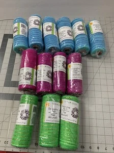 Spring Mesh Craft roll Blue, Pink, Green 6"X5 yards Floral Garden LOT OF 13 - Picture 1 of 6
