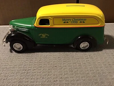ERTL 1938 Chevy Panel JD Pickup Truck 1998 Diecast Bank,  Christmas 1998 w/Key - Image 1 of 4