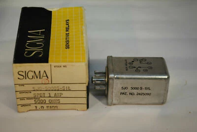 SIGMA INSTRUMENT VINTAGE RELAY 5J0-5000S-SIL 5Kilohms RARE 5945-00-501-8531 5JO - Image 1 of 2