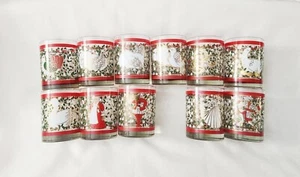 Sigma Tastesetter 12 Days of Christmas Tumbler Glasses Set of 11 Vintage Holiday - Picture 1 of 14
