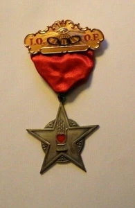 Vintage Enamel Heart in Hand I.O.O.F Grand Lodge Of Virginia Medal Ribbon - Picture 1 of 5