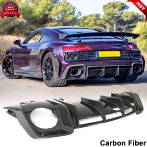 Se adapta a Audi R8 2 puertas 2022-2023 FIBRA DE CARBONO SECA parachoques trasero difusor alerón labial - Imagen 1 de 12