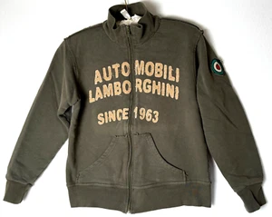 Automobili Lamborghini Sweatshirt Size 5 Kids Youth Zip Up Front Army Green - Picture 1 of 13