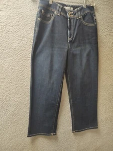 Chicos Platinum Claire Crop Jeans Womens Size 1 (Medium/8) Blue Denim Wide Leg - Picture 1 of 7
