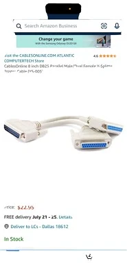 Dual Male Splitter To Female Cable - Y Splitter - 8 Inches Long - Image 1 of 4