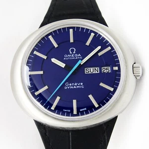 Vintage Omega Genève Dynamic Automatic Blue Dial 41mm  Steel Watch C. 1972 - Picture 1 of 22