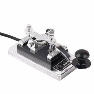 New K4 CW Shortwave Morse Key CW Morse Keyer Hand Key Military Key 6.5mm Plug - Zdjęcie 1 z 5
