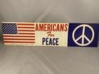 Vintage Original Late 1960’s American’s For Peace Bumper Sticker Anti-War Hippy