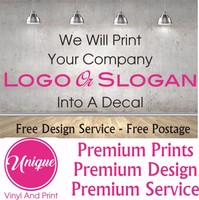 PERSONALISED LOGO PRINTED STICKER BUSINESS OFFICE WALL WINDOW  DESIGN YOUR OWN