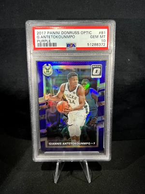 Giannis Antetokounmpo 2017 Panini Donruss Optic #81 * PURPLE PRIZM* MVP PSA 10 — 第 1/2 张图片
