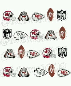 NFL Kansas City Chiefs Nail art (water decals) Football nail chiefs  nail decals - Picture 1 of 1