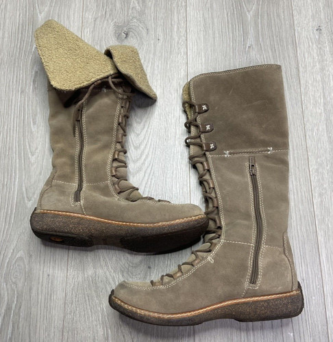 Stivali Timberland Moorland Hollace stringati foderati sherpa scamosciati marroni donna 7 5 pieghe