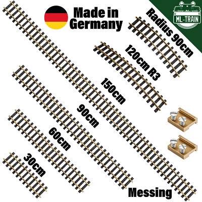Gleise gerade 30 60 90 cm gebogen R3 + Verbinder kompatibel Spur-G Schienen - Bild 1 von 4