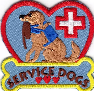 SERVICE DOG Iron On Patch Dogs Pets - Picture 1 of 2