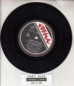 ROCKWELL T. JAMES Lady Blue 7" 45 rpm vinyl record + juke box title strip - Picture 1 of 2