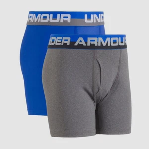 $58 Under Armour Boy's Underwear Blue Stretch 2-Pack Boxer Brief Kids Size YMD - Picture 1 of 2