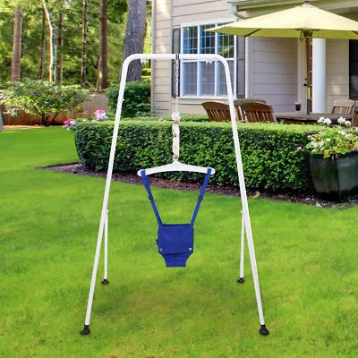 Puente para bebé y columpio mejorado 2 en 1 con soporte plegable de alta resistencia Foto 1 de 4