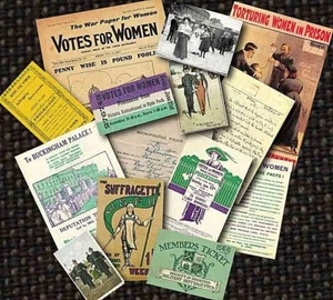 Suffragettes nostalgic replica documents memorabilia pack - Imagen 1 de 1