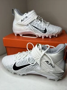Nike Alpha Menace Varsity 2 Youth Size 10.5 White Football Cleats AQ8154-100 New - Picture 1 of 9