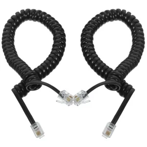 2pcs Coiled Telephone Cords Landline Phone Cords Handset Cords Telephone - Picture 1 of 12