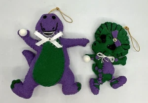 Retro Bucilla Stil Handarbeit Filz Weihnachtsschmuck lila Barney Baby Bop Dino - Bild 1 von 5