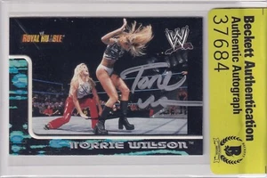 Torrie Wilson Signed 2002 Fleer WWE Royal Rumble Rookie Card #52 RC BAS COA RC - Picture 1 of 22