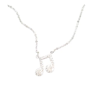 Collana Nota Croma Crome Colore Argento 44 cm Cofanetto Regalo Musicale - Imagen 1 de 7