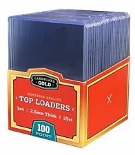 Thick Top Loaders 100 Pt 2.5 mm Cardboard Gold Jersey Memorabilia Card Toploader